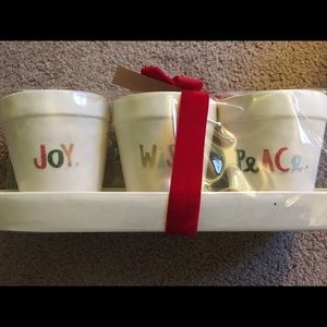 Rae Dunn Joy Wish Peace Planter Set